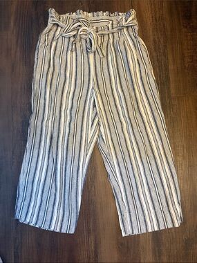 Women’s Stripped Wide Leg Capri